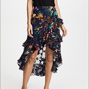Alice and Olivia Sasha asymmetrical ruffle skirt